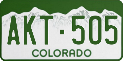 CO license plate AKT505