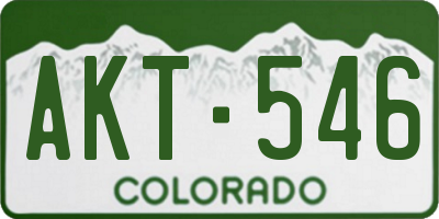 CO license plate AKT546