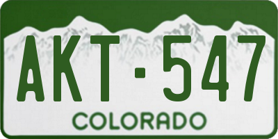 CO license plate AKT547