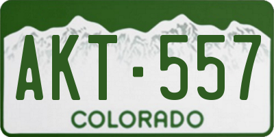 CO license plate AKT557