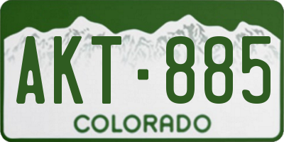 CO license plate AKT885