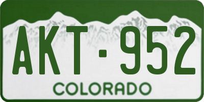 CO license plate AKT952