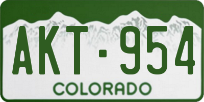 CO license plate AKT954
