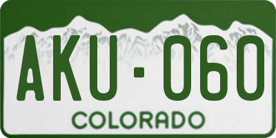 CO license plate AKU060