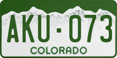 CO license plate AKU073