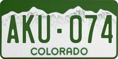 CO license plate AKU074