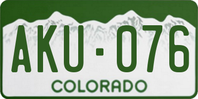 CO license plate AKU076