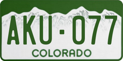 CO license plate AKU077