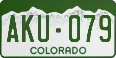 CO license plate AKU079