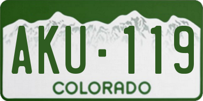 CO license plate AKU119