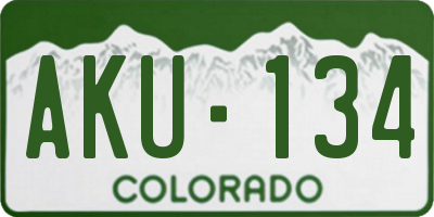 CO license plate AKU134