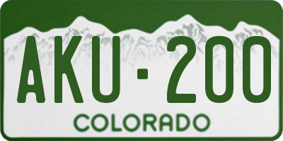 CO license plate AKU200