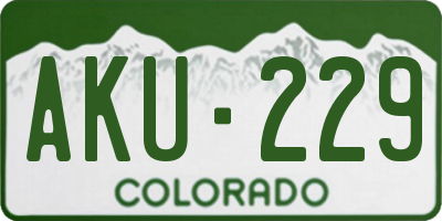 CO license plate AKU229
