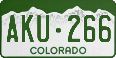CO license plate AKU266