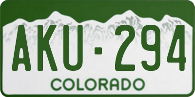 CO license plate AKU294