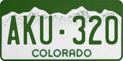 CO license plate AKU320