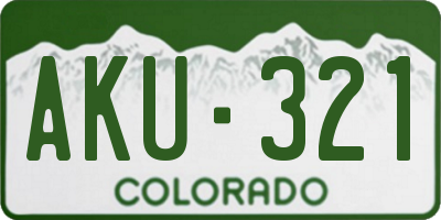 CO license plate AKU321