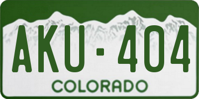 CO license plate AKU404