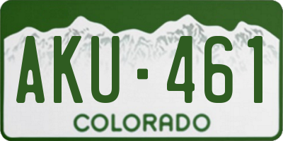 CO license plate AKU461
