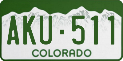 CO license plate AKU511