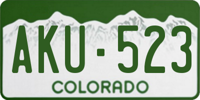 CO license plate AKU523