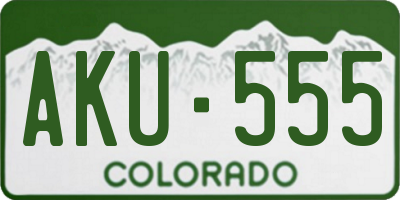 CO license plate AKU555