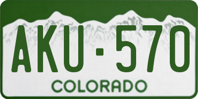 CO license plate AKU570