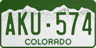 CO license plate AKU574