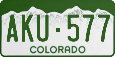 CO license plate AKU577