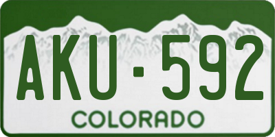 CO license plate AKU592
