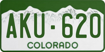 CO license plate AKU620