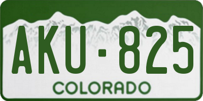 CO license plate AKU825