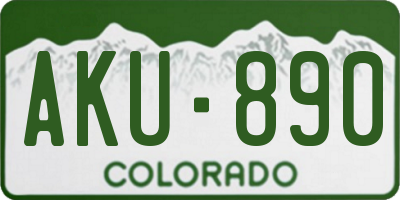 CO license plate AKU890