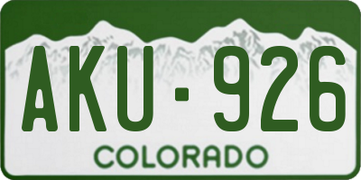 CO license plate AKU926