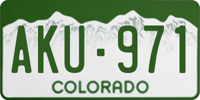 CO license plate AKU971