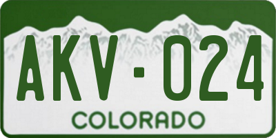 CO license plate AKV024