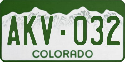 CO license plate AKV032