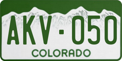 CO license plate AKV050
