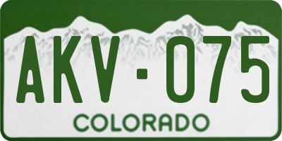 CO license plate AKV075