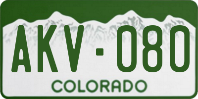 CO license plate AKV080