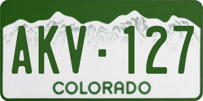 CO license plate AKV127