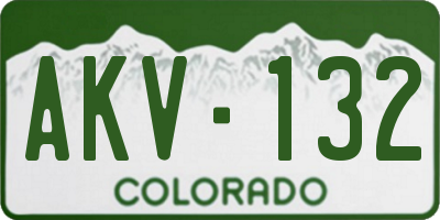 CO license plate AKV132