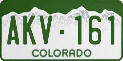 CO license plate AKV161