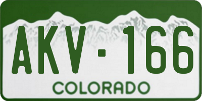 CO license plate AKV166