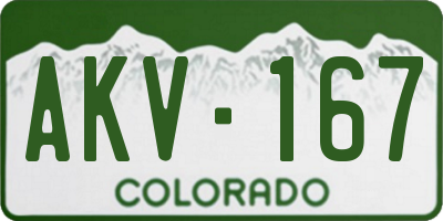 CO license plate AKV167
