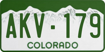 CO license plate AKV179