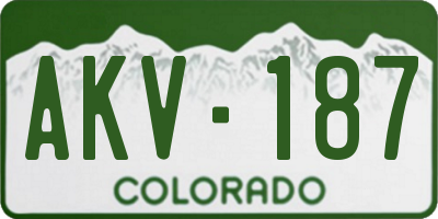 CO license plate AKV187