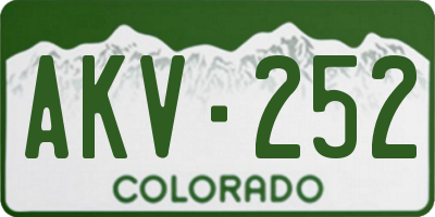CO license plate AKV252