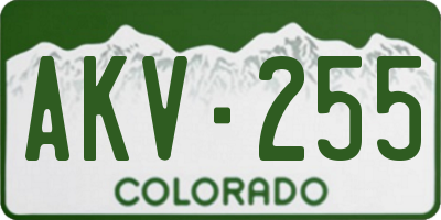 CO license plate AKV255