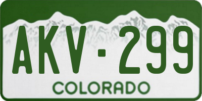 CO license plate AKV299